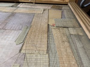 高さ調整の古ござのアップ