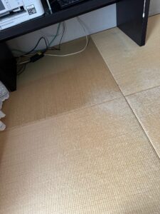 傷んだ目積表の縁無し畳