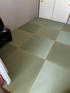 縁無し畳の表替え工事(熊本産目積表使用)