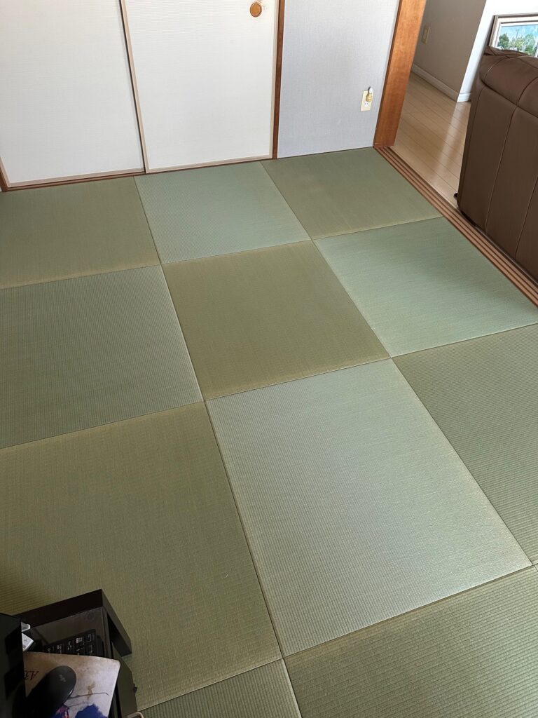 縁無し畳の表替え工事(熊本産目積表使用)