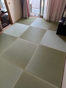 縁無し畳の表替え工事(熊本産目積表使用)